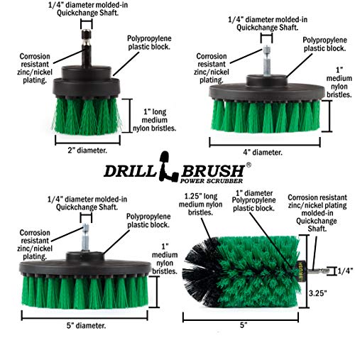 Image of Rotating Nylon Spin Scrubber - Grout and Oven Cleaner Brush Set - Kitchen Cleaning Supplies - Gap Cleaning Brush Kit- Stainless Steel Appliances - Washing Machine, Microwave, Air Fryer & Wall Cleaner
