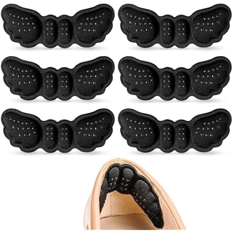 Heel Pads for Shoes, 6 Pairs Heel Inserts for Women for Loose Shoes, Wings Heel Grips Make Shoes Fit That are Too Big for Men, Heel Cushions Shoe Filler for Heel Pain Relief, Blisters (Black) Cover