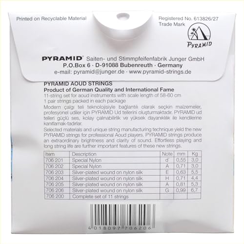Pyramid Oud-Saiten Türkische Oud 11-saitig Satz 11-saitig 706200
