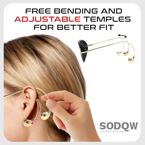 SODQW Oversized Aviator Sunglasses for Women With Earring Trendy Large Big Double Bridge 2025 Designer Ladies Shades3