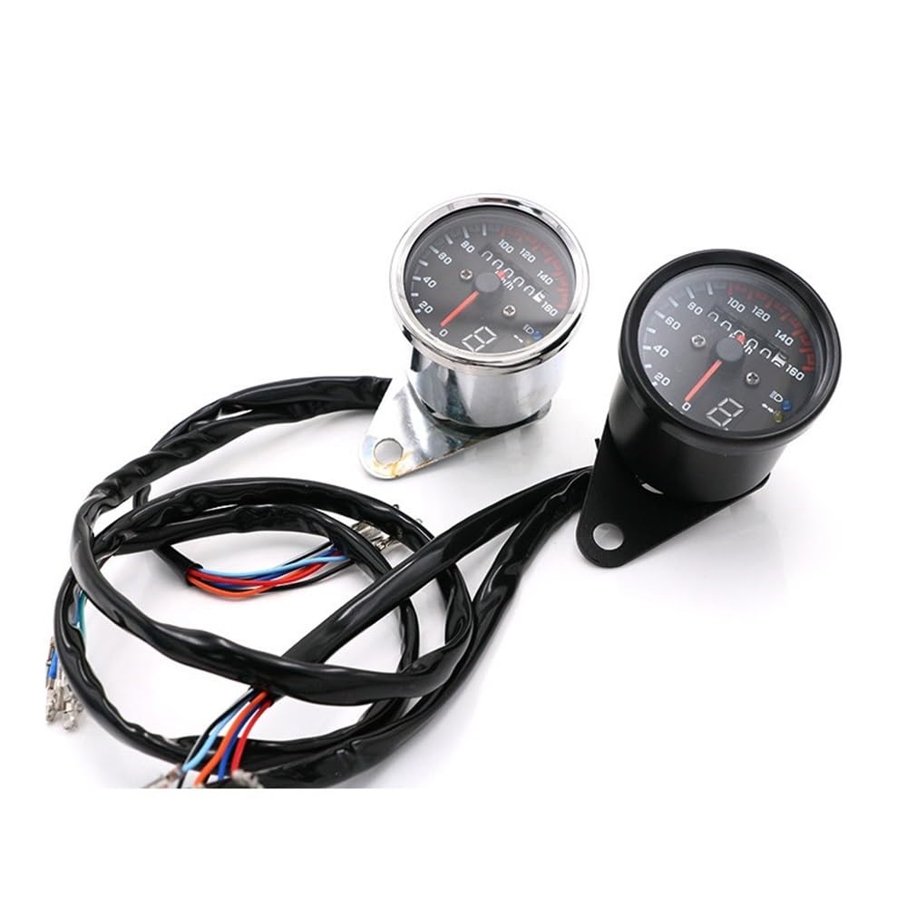 Contagiri contachilometri 12V Moto Doppio Contachilometri Tachimetro Misuratore Di Velocità Con Bancarelle Luce Notturna Retroilluminazione A LED Parte Del Motociclo 12V