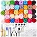Namner Kit inicial para fieltro de aguja, juego de 40 colores para lana ruta con herramienta de fieltro, instrucciones incluidas para el suministro de fieltro de aguja regalo para animales de fieltro