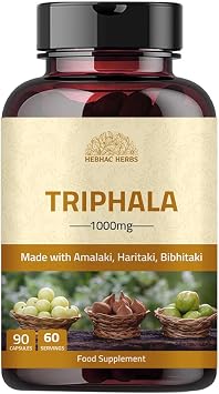 Triphala Capsules - Rich in Vitamin C & Antioxidants | with Goodness of Amla, Haritaki & Bibhitaki - 90 Capsules