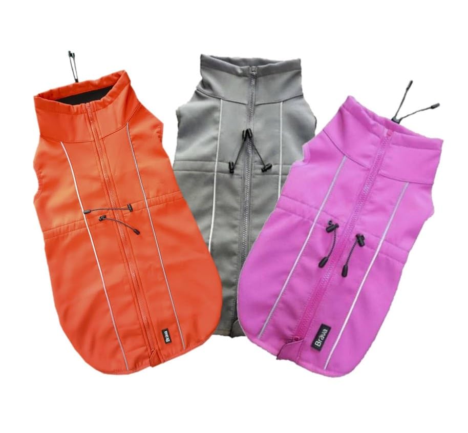 FINNERO Sport Softshell Hundejacke – Winddicht, reflektierend und fleecegefüttert, wasserabweisend und atmungsaktiv – XL, Rosa