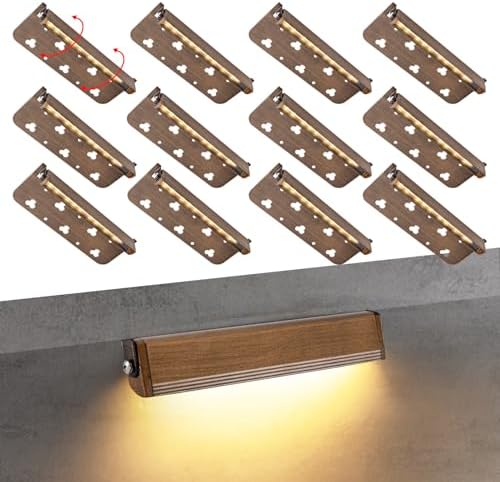 Lecotresy 12-Packs 7inch 3W LED Hardscape Lighting,Retaining Wall Lights,12V Low Voltage Bronze Gold Landscape Paver Lighting,IP65 Waterproof Outdoor Step Lights,2700K Soft White