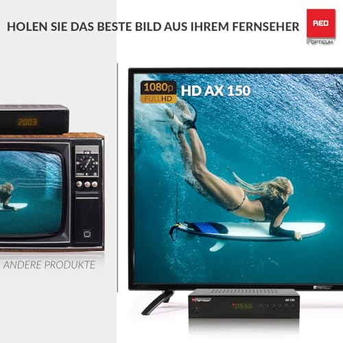 RED Opticum AX-150 Sat Receiver mit Aufnahmefunktion PVR Ready, Digital Sat-Receiver HD fähig für...