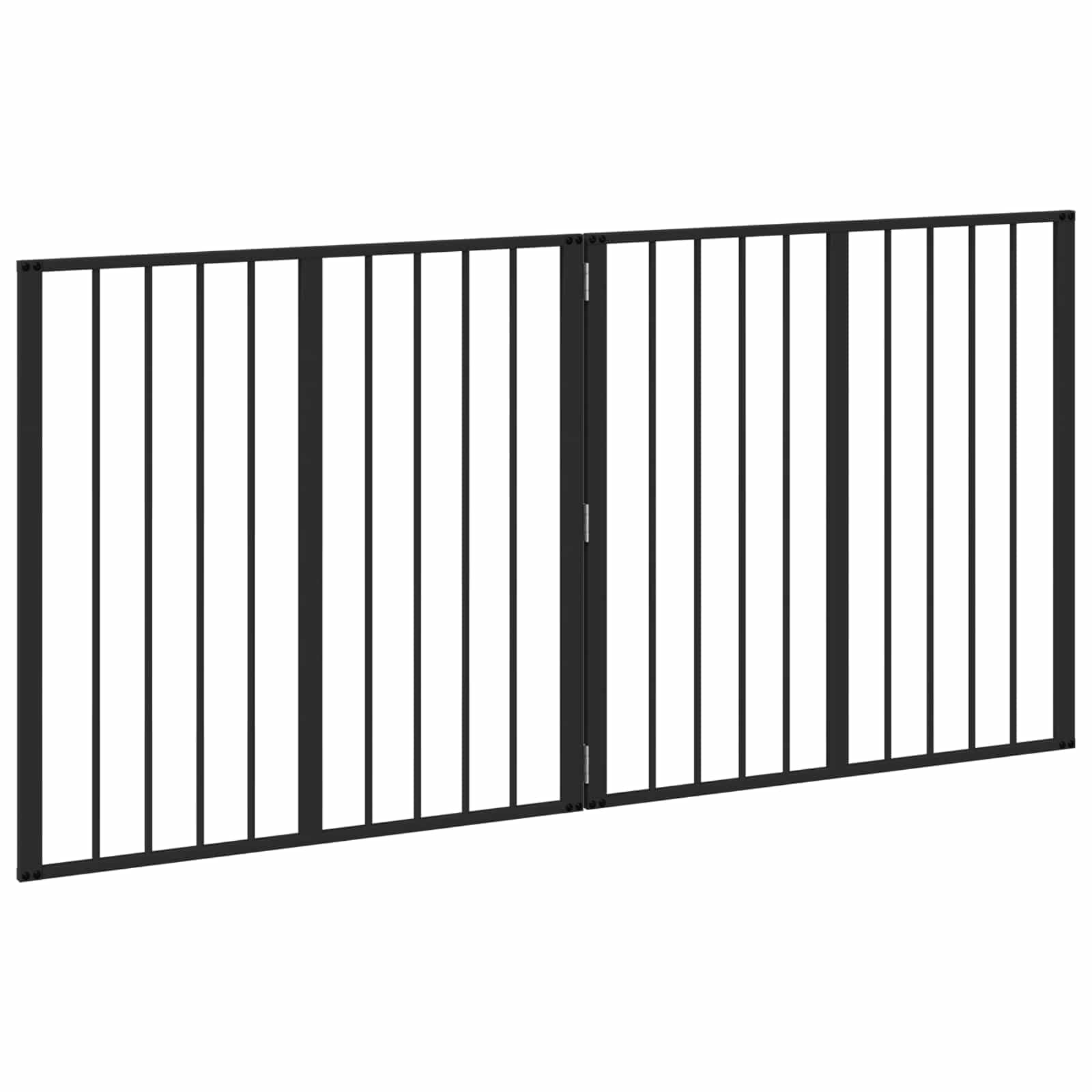 Portería para perros, 2 unidades, acero galvanizado negro, 80 x 80 cm, plegable y portátil, parque versátil para cachorros, caño seguro, protección interior y exterior, ideal para