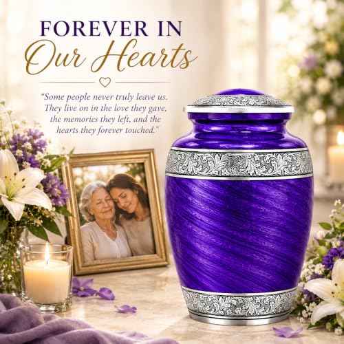 Image of Purple Urns for Human Ashes Adult Female & Male Up to 220 lbs