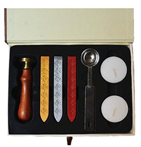 Mdlg New Vintage Custom Made Your Design Personalized Letter Picture Logo Retro Invitation Wax Seal Stamp Rosewood Handle Wax Sticks Spoon Gift Box Set #TOP2
