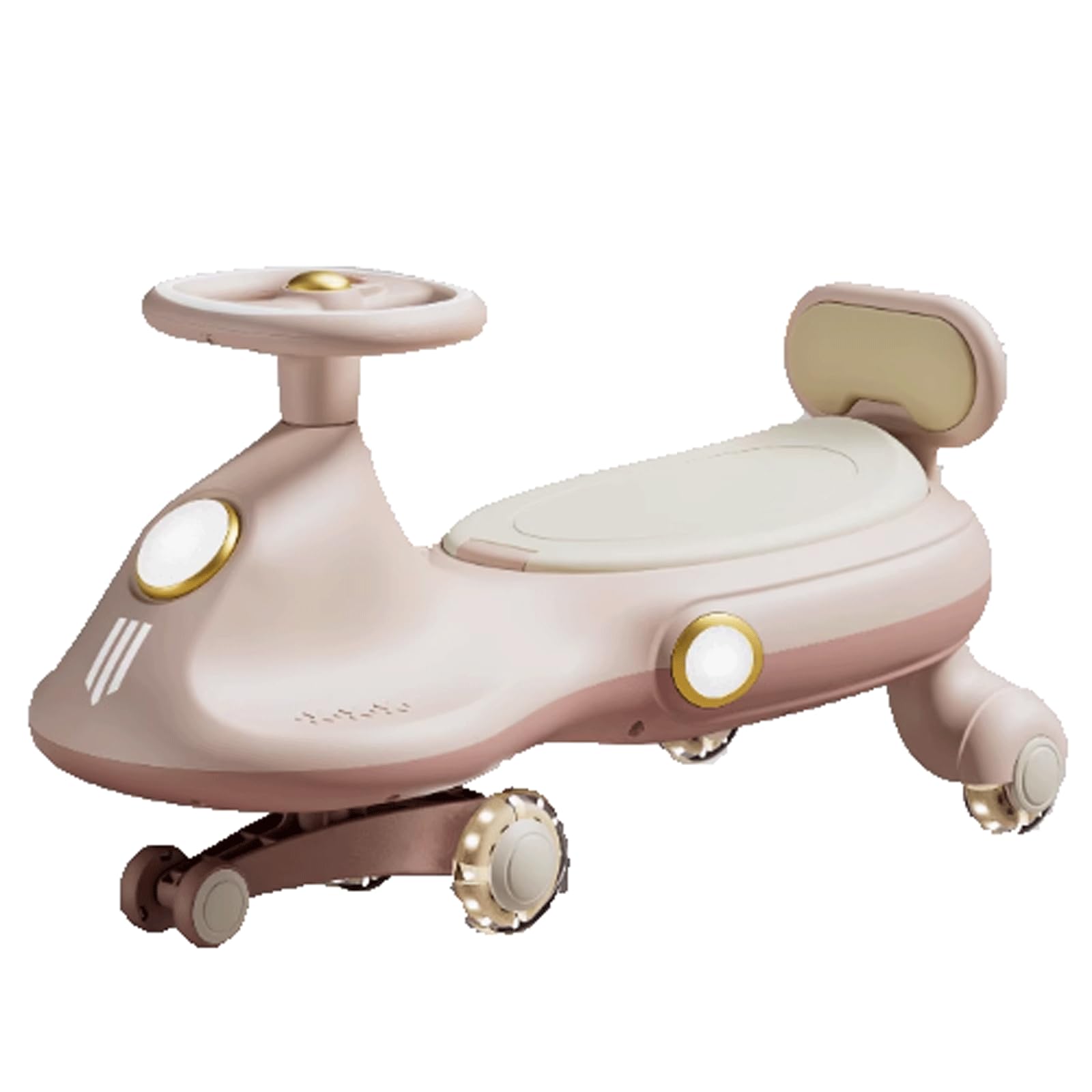SDGBCXD Swing Car, Wiggle Car for Kids Swing with LED Flashing Wheels Uses Twist, Turn, for Boys Girls 3 Year Old and Up(Pink)