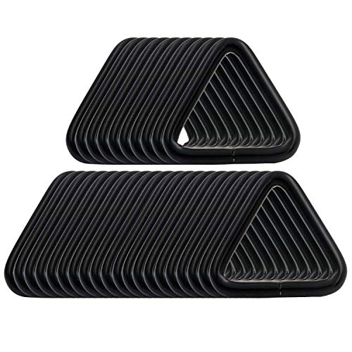 1'' Metal Triangle Ring Buckle Connectors Round Edge Webbing Bag Clasp Handbag Strap Making Hardware, Black - Pack Of 30 #TOP11