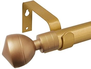 Golden Curtain Rods, 1 inch Heavy Duty Extendable Metal Pole, Perfect for Any Home Decor, Adjustable Length 36 to 66 inches (Screen Rods for Curtains)