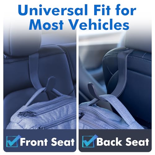 Image of Travel Depot XL Hard Hat Holder for Truck, Heavy-Duty Headrest Hooks, Seat Back Organizer for Hard Hats, Bags & Gear, Universal Truck & Car Headrest Organizer, 2-Pack