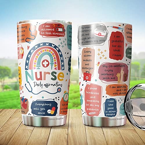 Kozmoz-Inspire-Nurse-gift-Nurse-accessories-for-work-gifts-for-nurses-nursing-graduation-gifts-nurses-week-nursing-gifts-for-new-nurses-nurse-appreciation-gift-Nurse-Daily-Affirmations-Tumbler-20oz Kozmoz Inspire Nurse gift Nurse accessories for work gifts for nurses nursing graduation gifts nurses week nursing gifts for new nurses nurse appreciation gift Nurse Daily Affirmations Tumbler 20oz