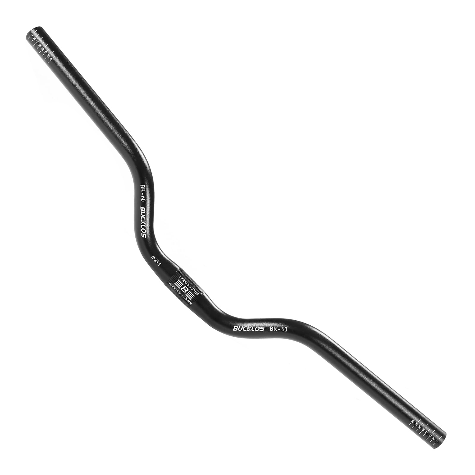 Manubrio per mountain bike 25,4 mm - 20/40/60/80/100 mm Rise MTB manubrio in lega di alluminio - 720/620 mm extra lungo per bici elettriche, biciclette pieghevoli e gare in discesa
