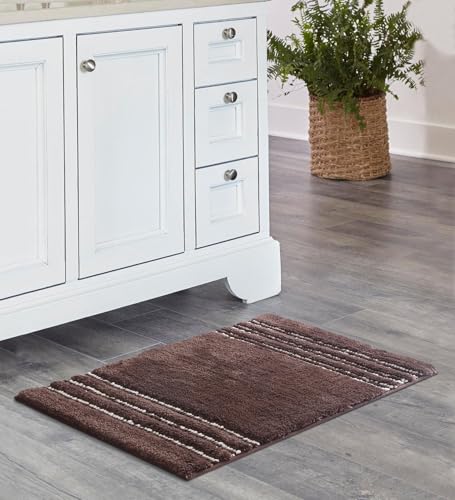 Image of Obsessions Ultra Soft Solid Bath Mat - Premium 1950 GSM Density, Anti-Skid Safety Backing & Superior Absorbency for Quick-Dry Comfort (40x60 cm, Chocolate)