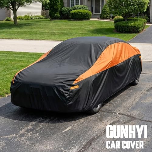 Image of GUNHYI Dodge Car Cover Custom Fit Dodge Challenger Waterproof All Weather for Automobiles, Lightweight Full Exterior Cover Outdoor Sun UV Rain Dust Snow Wind Protection.