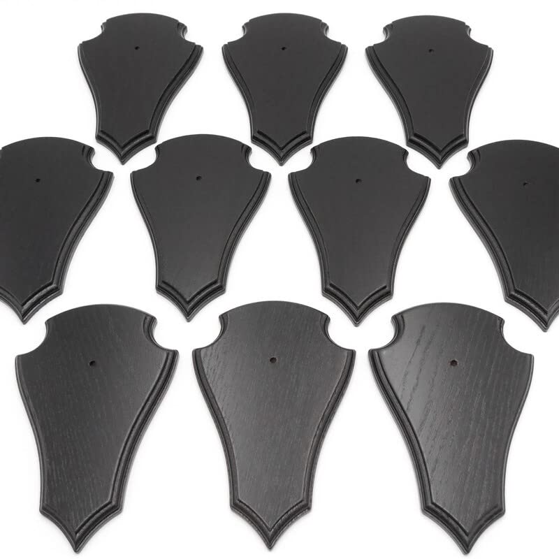 10 Stück Reh Trophäenschilder Spitz Eiche Dunkel groß AF 21 cm x 13 cm