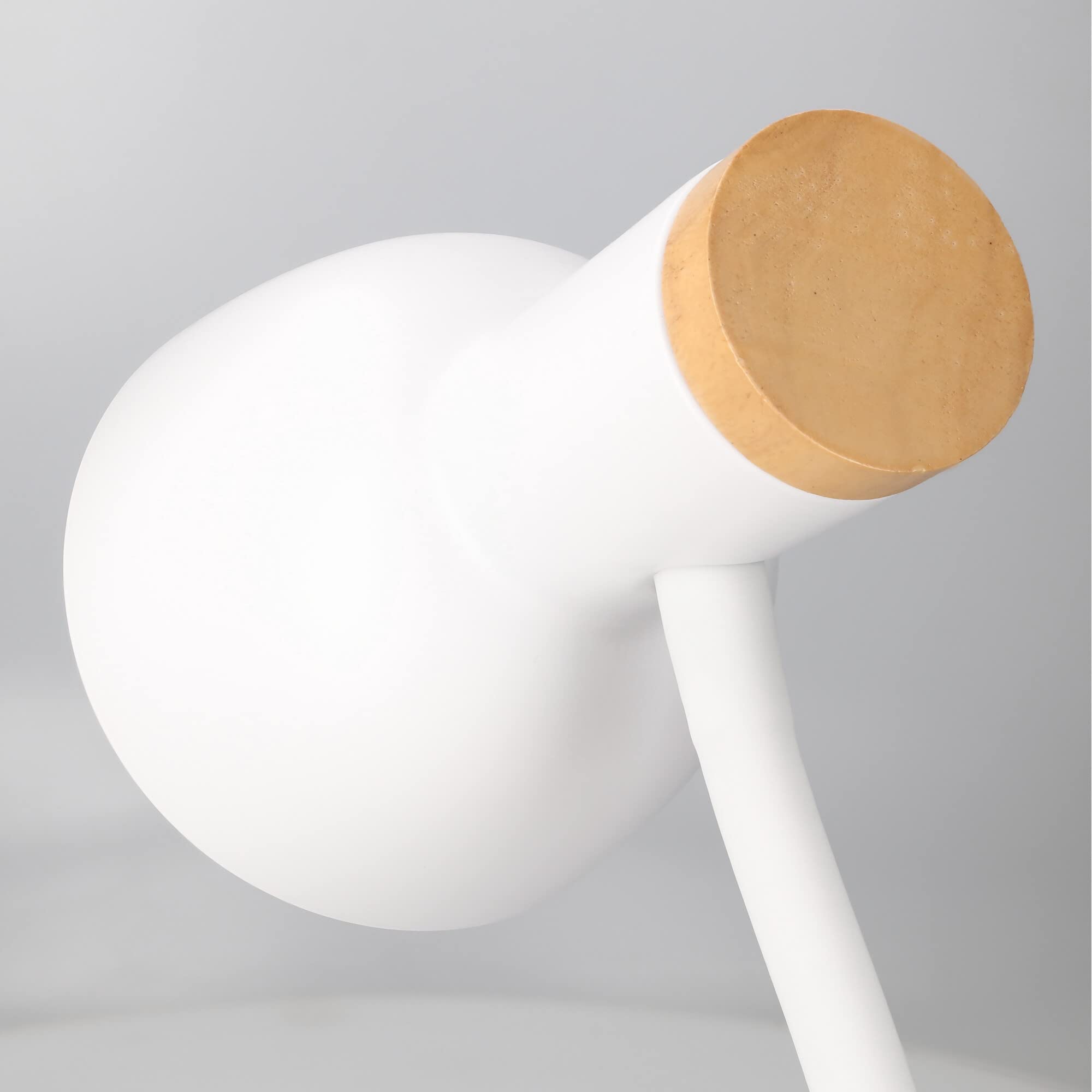 FORLIGHT Forlight Mila Lámpara de Escritorio de Estilo Nórdico. Flexo de Escritorio E27 de Acero Blanco y Madera Clara Natural