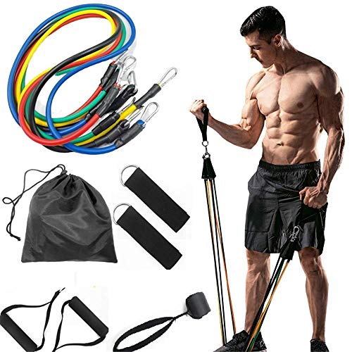 11PCS OneTwoFit 11pcs / Set Bandas de Resistencia Equipo de Gimnasia Tirar Correa de Cuerda de Yoga Tubos de látex Pedal Gimnasio en casa Ejercicio Deportivo Ejercicio