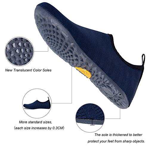 Image of WateLves Water Shoes for Womens Mens Barefoot Quick-Dry Aqua Socks for Beach Swim Surf Yoga Exercise New Translucent Color Soles