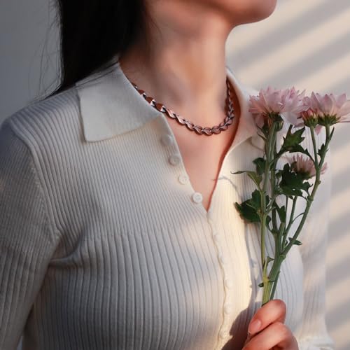 RainSo Heart Shape Pure Copper Magnetic Necklace for Women Adjustable Gift for Women3
