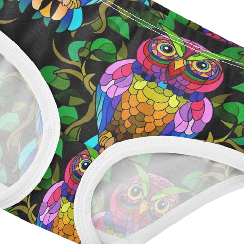 Cotton Toddlers Underwear Floral Vibrant Colorful Owls Black Cute Panties Girl Animal Undies Kids Briefs 2t4