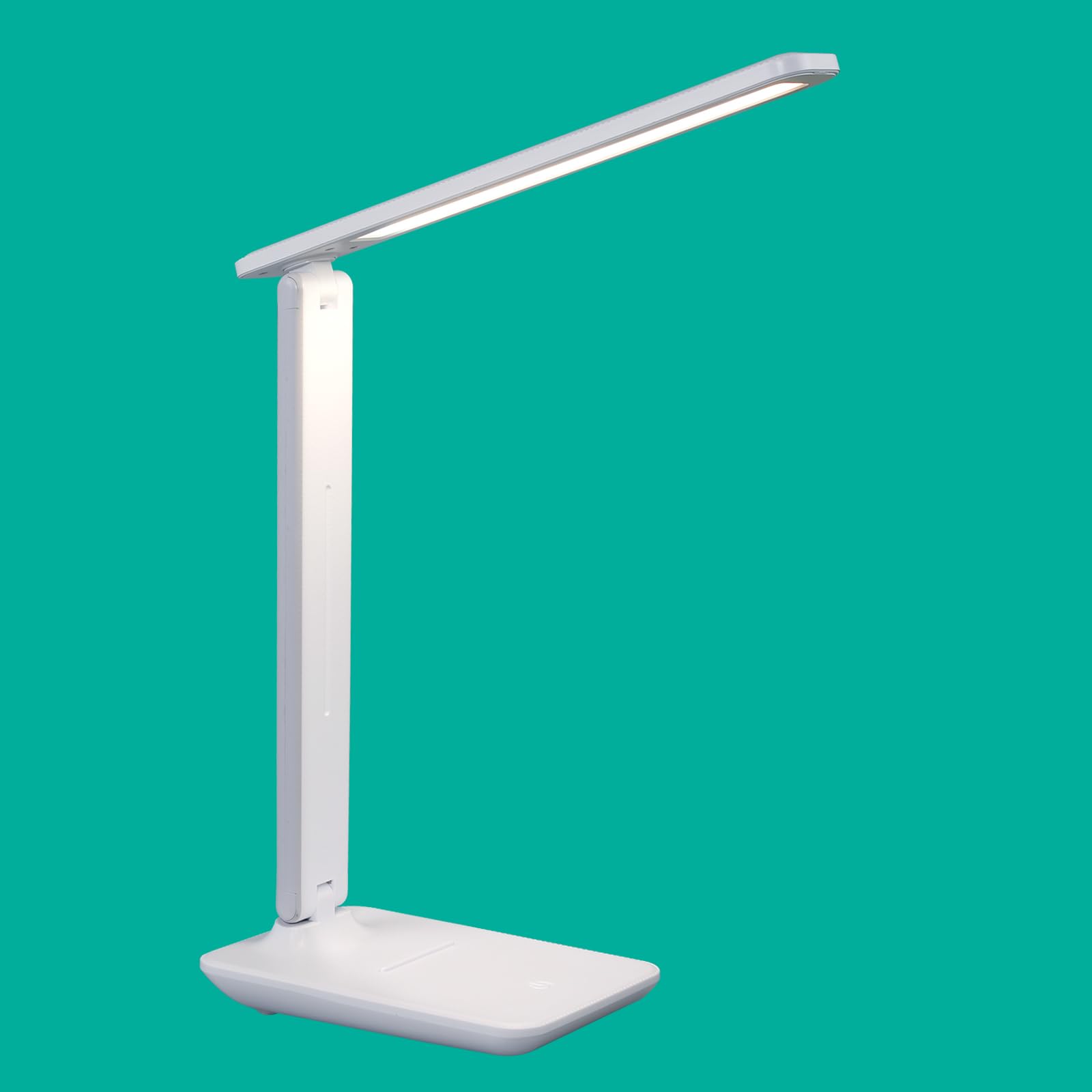 Lámpara de escritorio LED portátil, lámpara de mesa amigable con los ojos para oficina en casa, lámpara de escritorio recargable regulable con 3 modos de color, control táctil, diseño plegable y