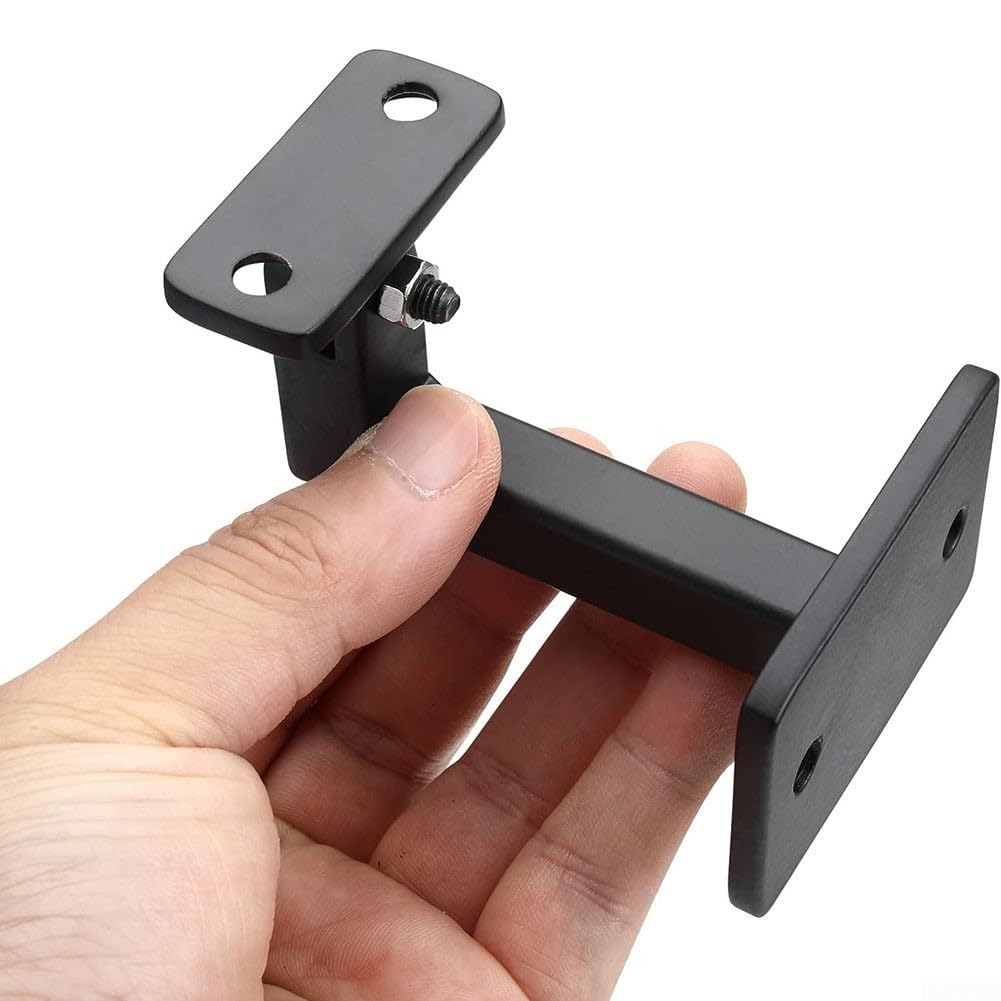 Staffa regolabile per corrimano, 4 pezzi, resistente nero staffe per corrimano per scale in ferro da parete supporto per corrimano per scale interne o scale esterne