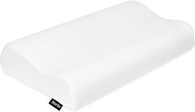 Joric Memory Foam Pillow, Cervical Orthopedic Deep Sleep Neck Pillow for Neck Pain Suffers, Soft Bed Pillow for Back and Side Sleepers, with Washable Pillowcase