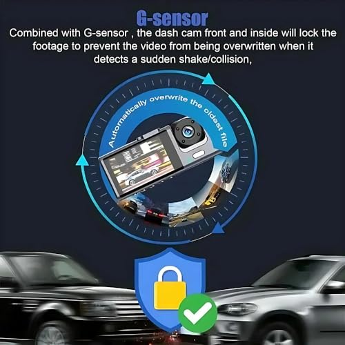 Image of Maizic Smarthome Navic X3 4K 3 Channel Dash Cam WiFi Built-in G-Sensor, 1296P+1080P+1080P Front and Rear Inside Loop Recording, Triple Car Dash Camera, IR Night View, 24H Parking Monitor