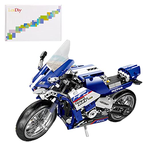 MingCheng Motorcycle Building Kit, 446Pieces Motorcycle Building Blocks Model DIY Motobike Bricks Toy, Compatible with Lego