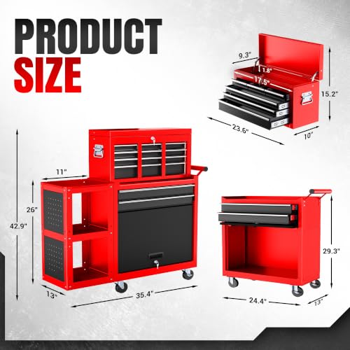 LDHTHOPI 8-Drawer Rolling Tool Chest