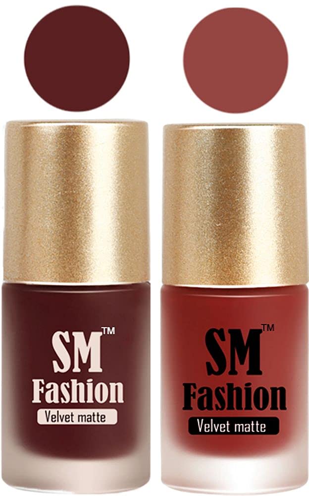 SM FASHION Nail Polishes, Dark Tan-Brown Velvet Matte Nail Paint Combo Set of 2 Pcs 7ml each-image-15
