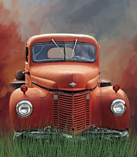 Ever Ready Red Truck Quilt Panel, TVT-015, Panel Size is 14.5