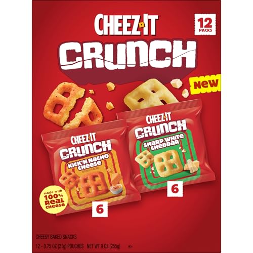 Cheez-It Crunch Cheesy Baked Snacks, Lunch Snacks, Variety Pack, 9oz Box (12 Packs) - image 9