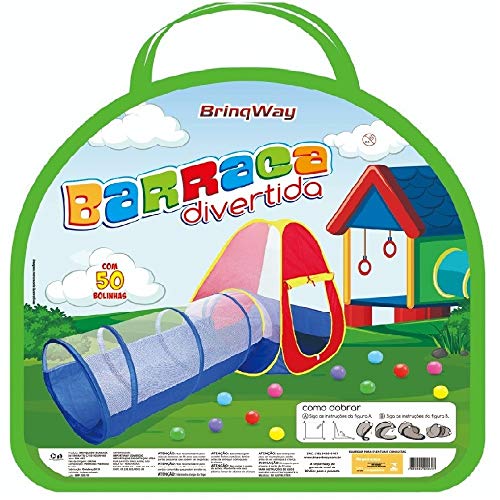 Barraca Infantil 2 em 1 com 60 Bolinhas e Bolsa de Transporte, Importway, Multicor, BW065