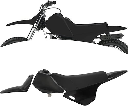 JFG RACING PW80 Kit De Plásticos,Dirt Bike Mini Bike Guardabarros Trasero Kit De Tanque De Gas Para PW 80/PW80 - Negro