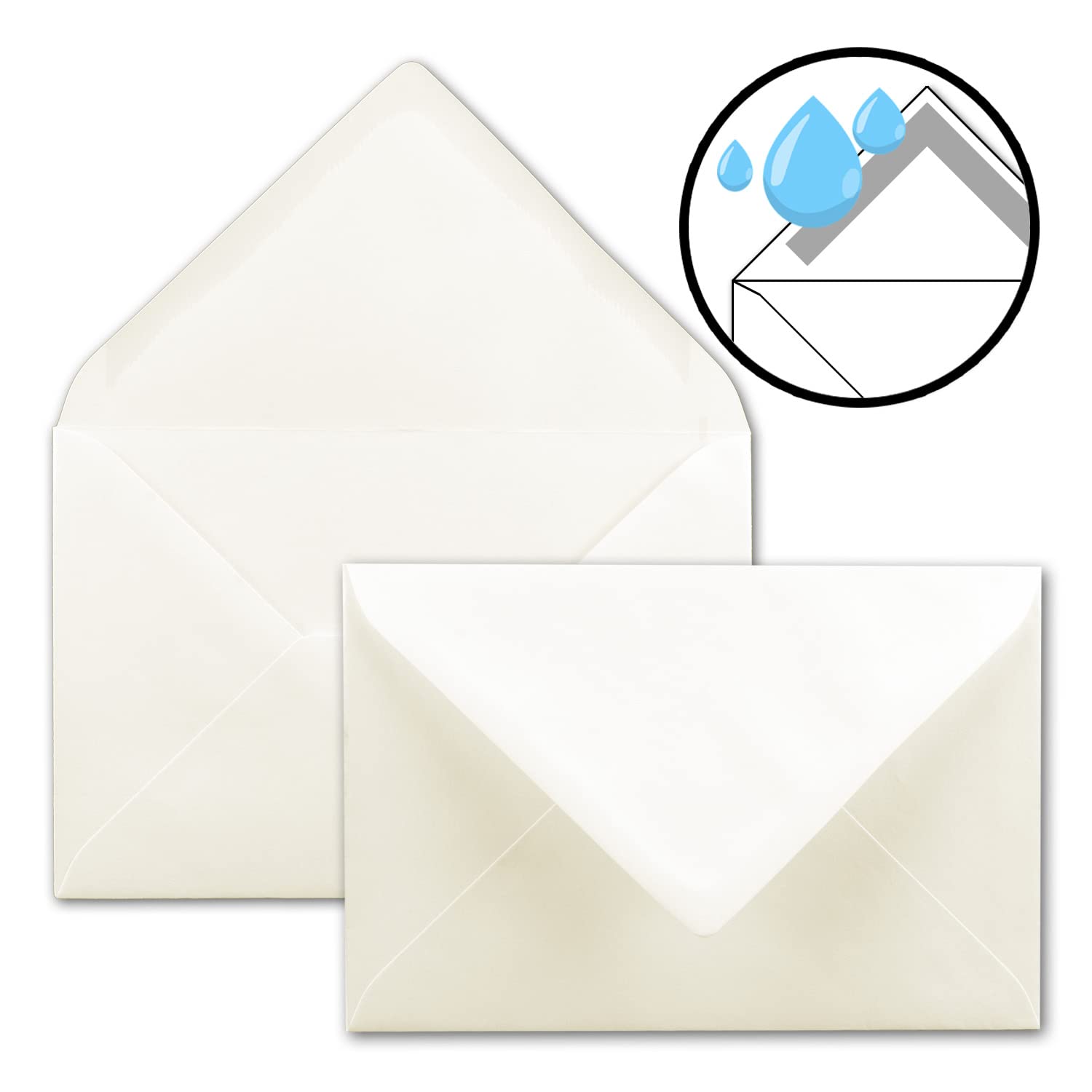 Envelopes in cream, 50 pieces, envelopes in DIN B6 format 125 x 185 mm, 120 grams per m² - Image 2