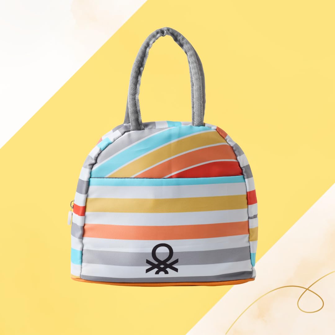 United Colors of Benetton Lunch Bag for Women & Men, Insulated Bag, Tiffin Lunch Bag for Office/College/School, Bottle Holder, Lightweight, Durable Handles, Multiple Pockets, with Warranty-image-33