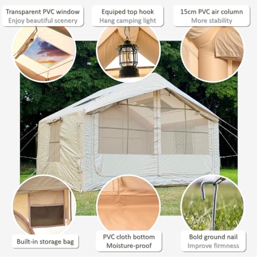 Carpa inflable para camping 4-6 personas con bomba manual miniatura 5