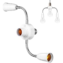 SHINEOFI 3 in 1 Light Socket Splitter, E27 Light Socket Extender Adapter