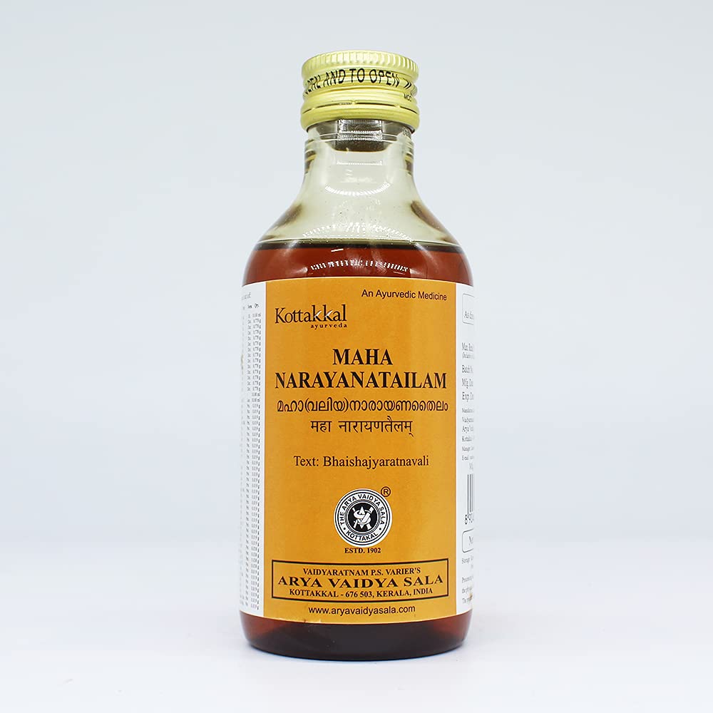 Maha(Valiya) Narayana Tailam-200ML, (Pack Of 1), Of Arya Vaidya Sala Kottakkal and get Golden Oldie Herbs®, Sukanthi Pills-1gm