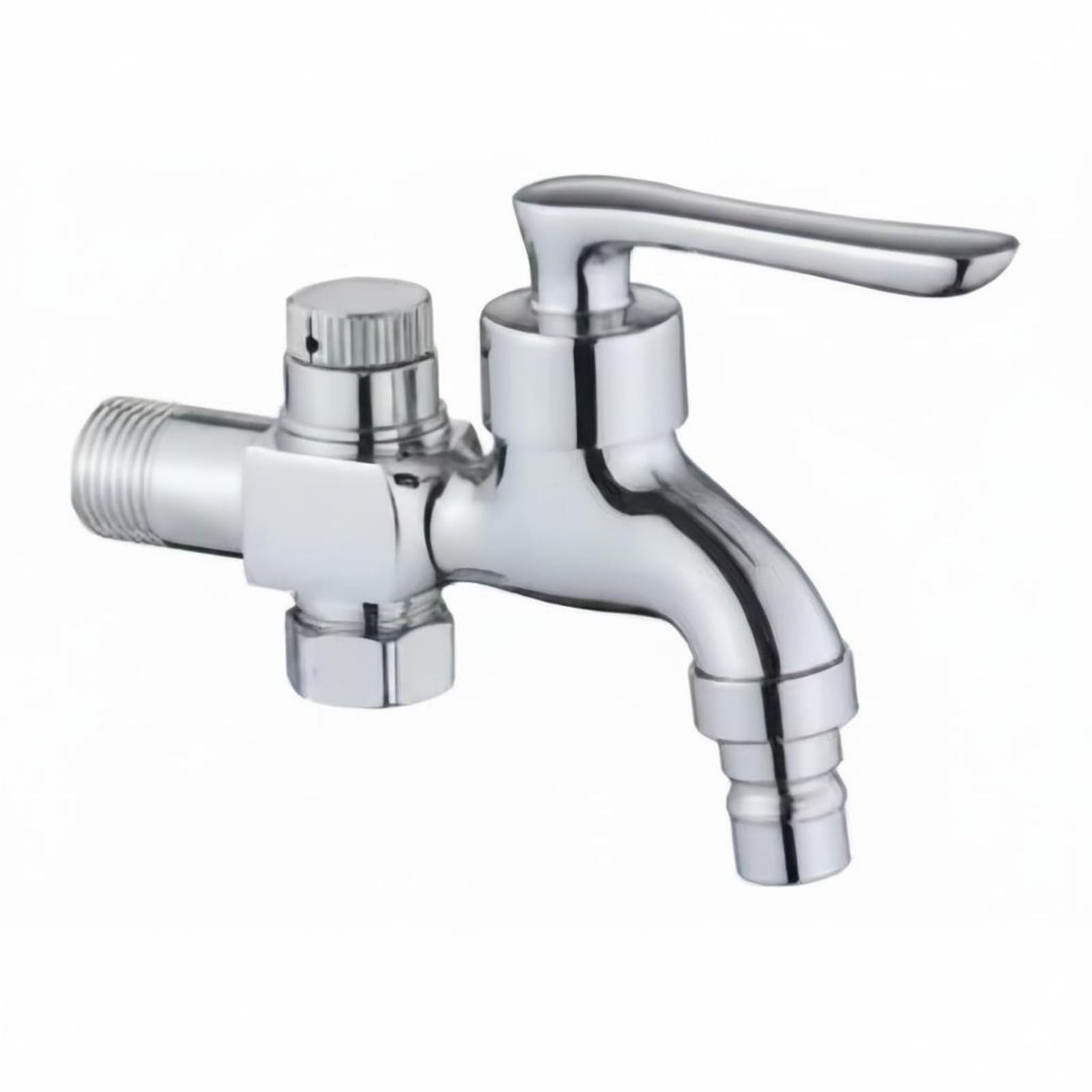 Prevents Hydraulic Shock Vacuum Breaker Faucet Lever Handle Anti-Siphon Wall Spigot Chrome Plated Pressure Relief Valve Tap for Laundry Room, Garage, Outdoor, Dn15-picture-23
