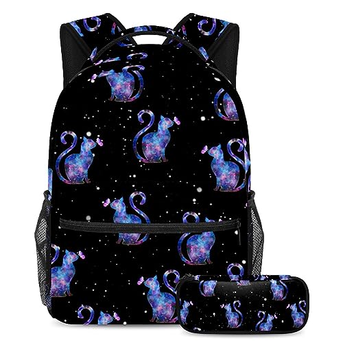Sac à dos chat et papillon ergonomique pour soulager le dos des écoliers et adolescents