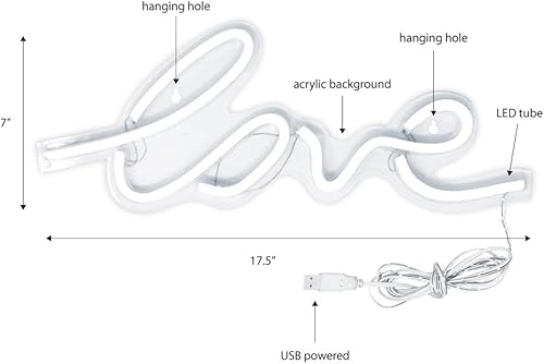 Miniatura 3 de Isaac Jacobs - Señal de pared de neón con cable USB, 5.00watts, 300.00 volts