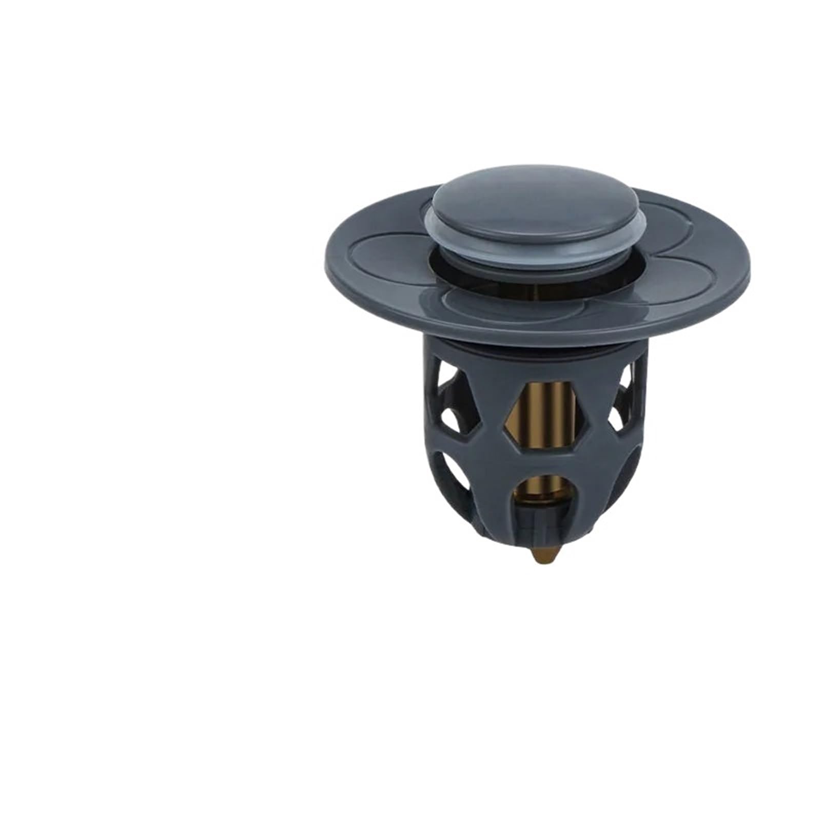Rtbvghjik Dark Grey Copper Pop-Up Bounce Core Aperture 34-40Mm Basin Drain Filter Hair Catcher Sink Strainer Bathtub Stopper Bath Bathroom Tool For Bathroom Sinks(Dark Grey)