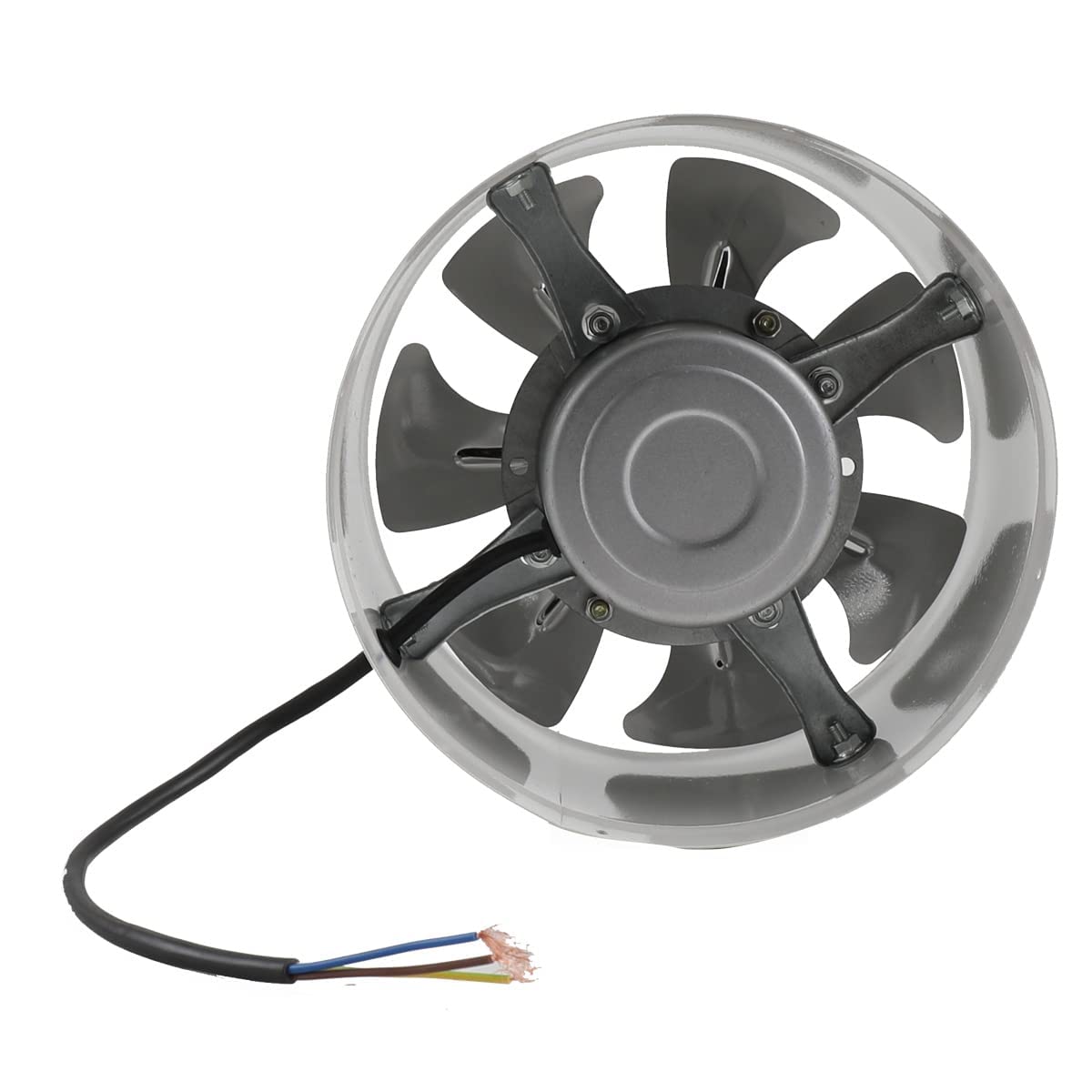 Ventilatore a tubo, 8", in ingresso/scarico, 200 mm, per bagno, cucina, bianco