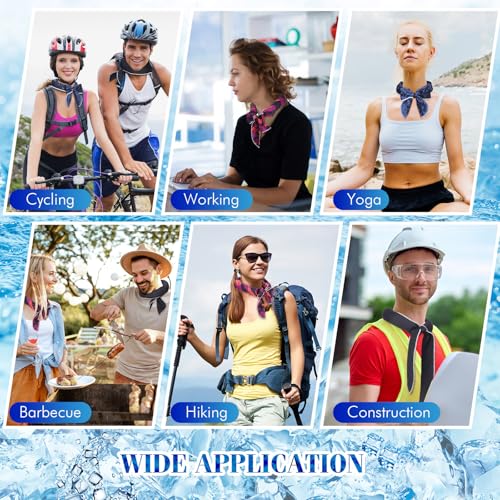 Image of Lenwen 36 Pcs Cooling Scarf Neck Wraps Ice Cooling Bandana Headband for Hot Weather Outdoor Cooler