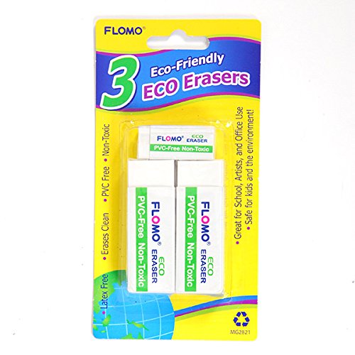 3 Eco White Erasers w/Wrap ( School Supplies ) Amazon.in Home & Kitchen